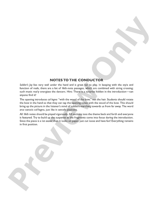 Soldier's Joy - String Orchestra Conductor Score & Parts (Digital Download)