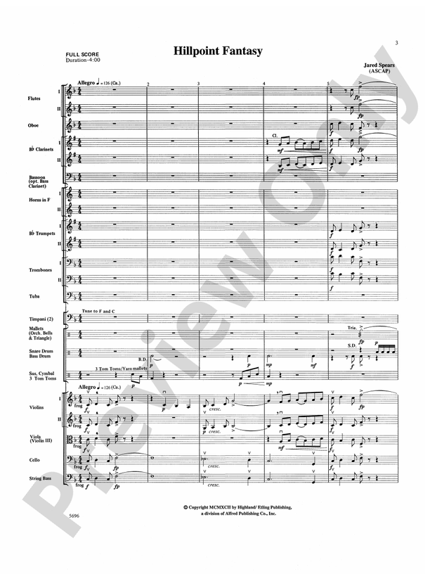 Hill Point Fantasy (Overture for Orchestra) – Full Orchestra Conductor Score & Parts (Digital Download)