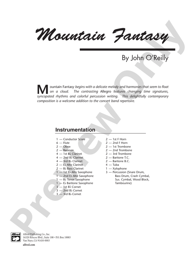 Mountain Fantasy - Concert Band Conductor Score & Parts (Digital Download)