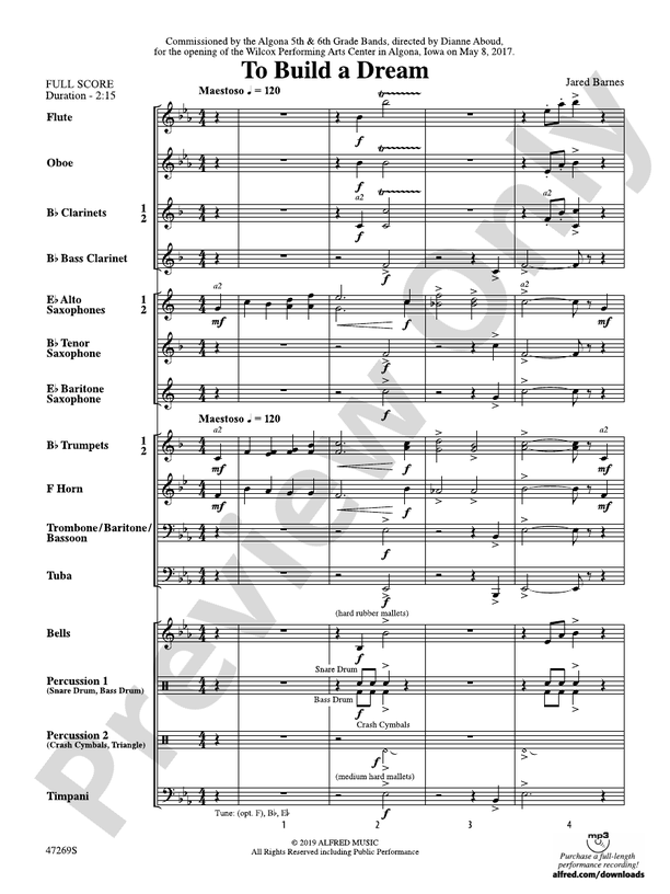To Build a Dream - Concert Band Conductor Score & Parts (Digital Download)
