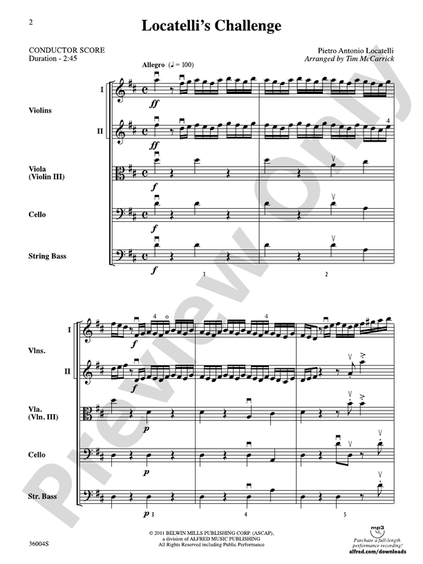 Locatelli's Challenge – String Orchestra Conductor Score & Parts (Digital Download)