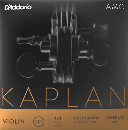 D'Addario Kaplan Amo Violin, (Med) Set, 4/4