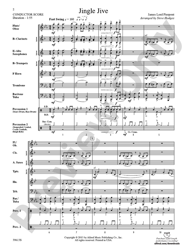 Jingle Jive - Concert Band Conductor Score & Parts (Digital Download)