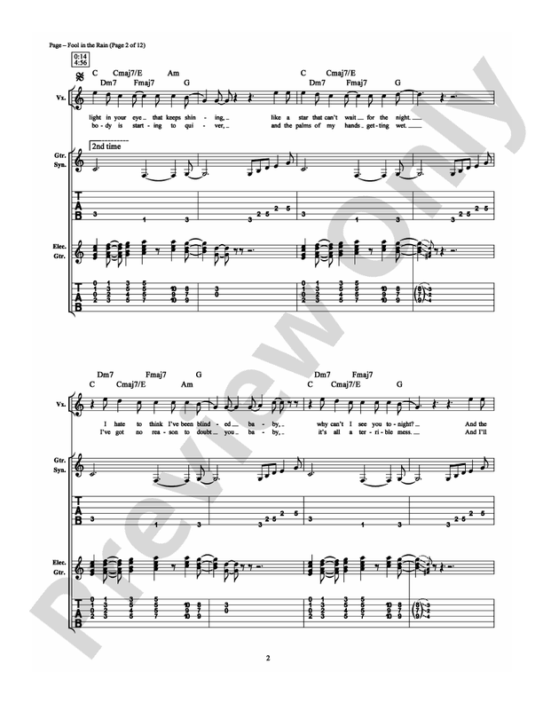 Fool in the Rain - Guitar TAB (Digital Download)