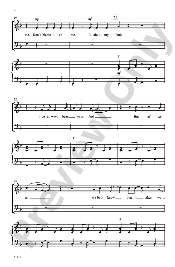 Don't Blame It on Me - SATB Choral Octavo (Digital Download)