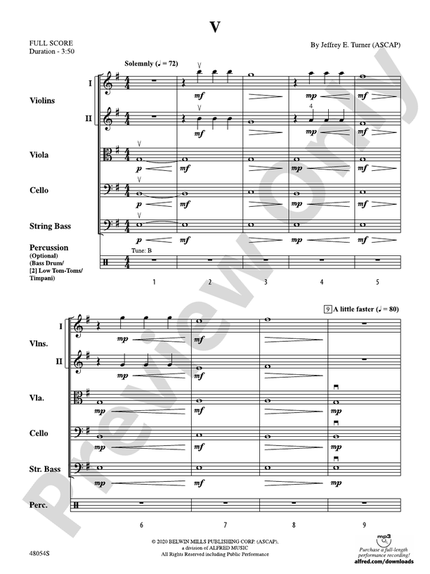 V - String Orchestra Conductor Score & Parts (Digital Download)