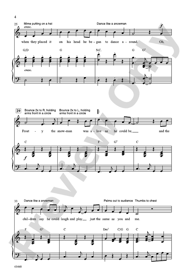 Frosty the Snowman - Arr. Sally K. Albrecht – 2-Part Choral Octavo (Digital Download)