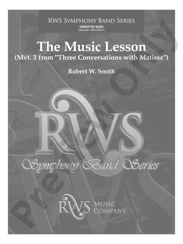 The Music Lesson - Mvt. 3 from Three Conversations with Matisse - Concert Band Conductor Score & Parts(Digital Download)