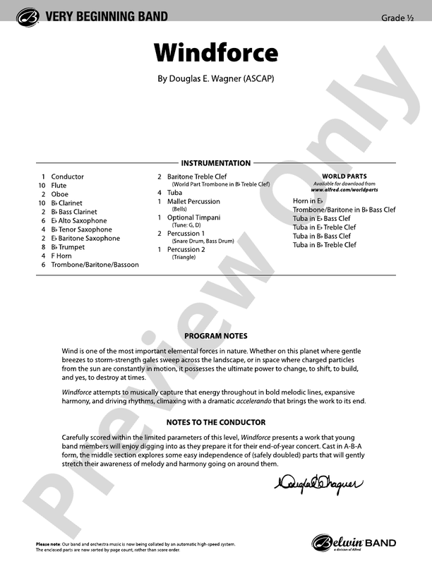 Windforce - Concert Band Conductor Score & Parts (Digital Download)
