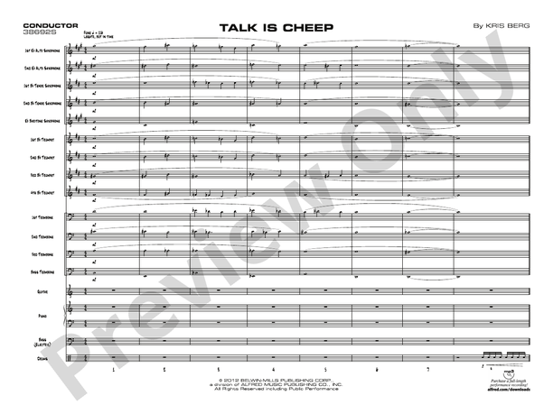 Talk Is Cheep – Jazz Ensemble Conductor Score & Parts (Digital Download)