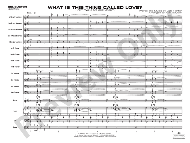 What Is This Thing Called Love? (Grade 3.5) – Jazz Ensemble Conductor Score & Parts (Digital Download)