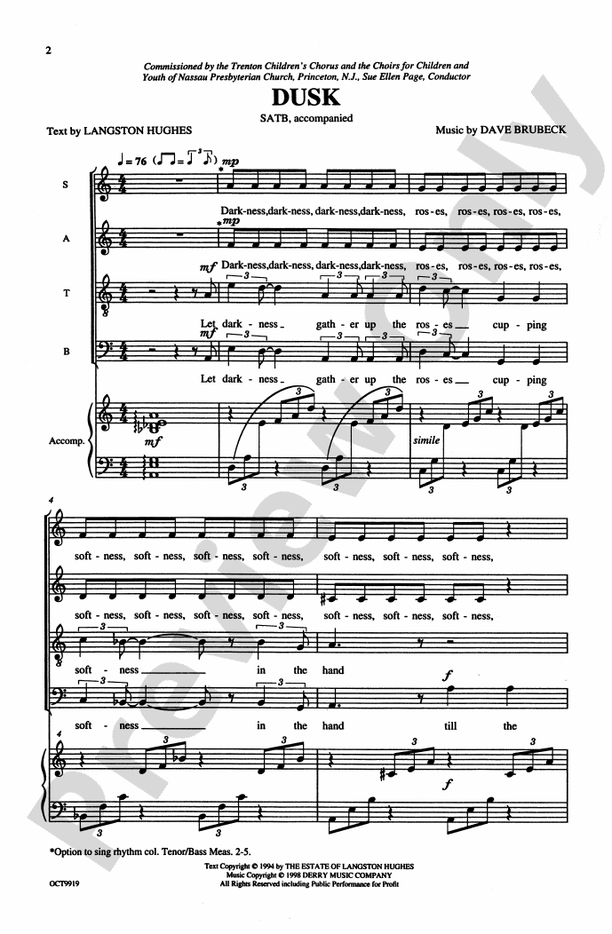 Dusk – SATB Choral Octavo (Digital Download)