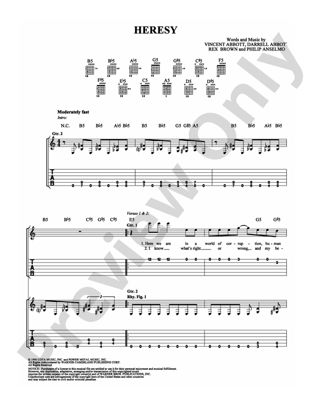 Heresy - Easy Guitar (Digital Download)