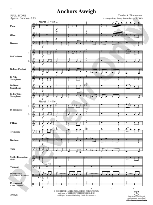 Anchors Aweigh - Concert Band Conductor Score & Parts (Digital Download)