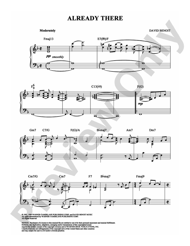 Already There - Piano (Digital Download)