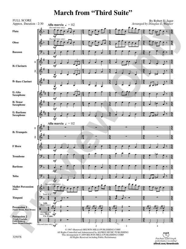 March from "Third Suite" - Concert Band Conductor Score & Parts (Digital Download)