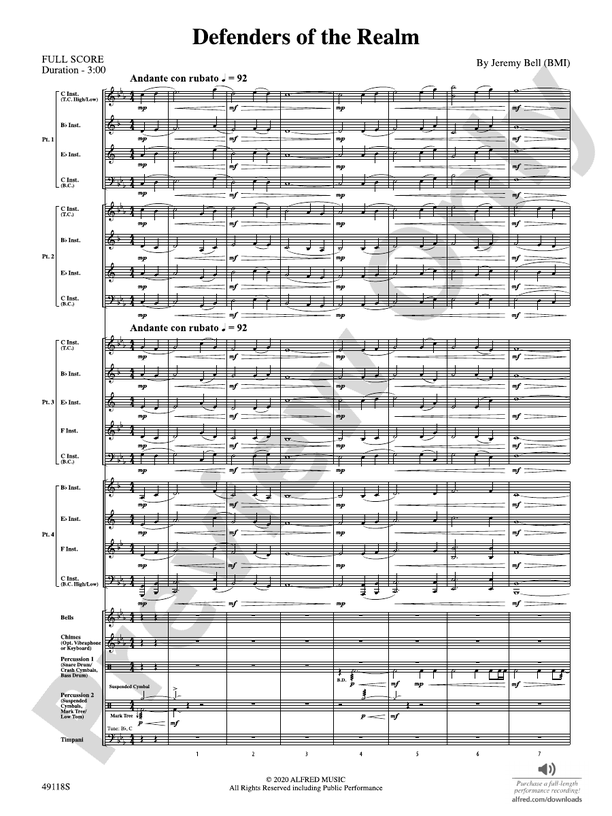 Defenders of the Realm (Flexible Arrangement) - Concert Band Conductor Score & Parts (Digital Download)