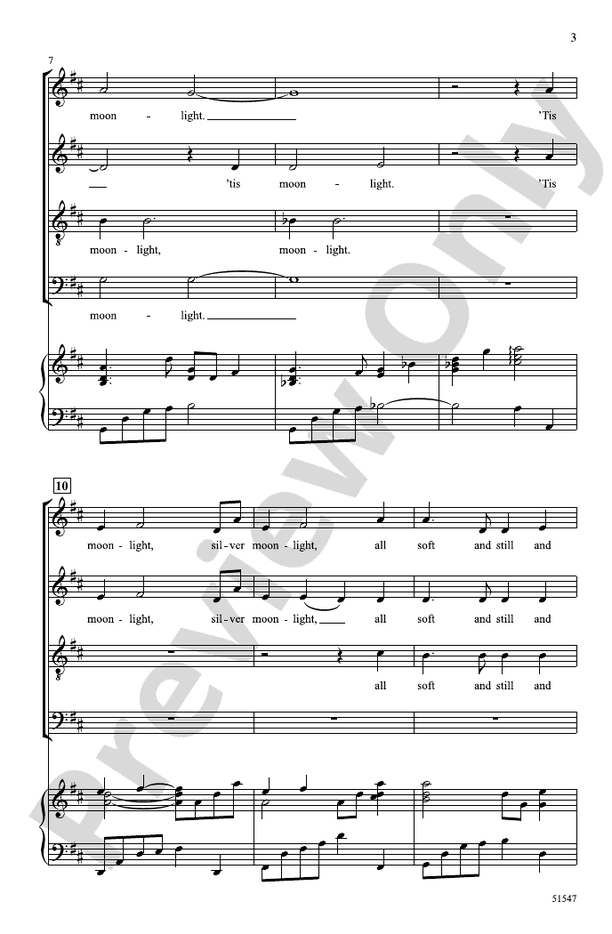 Moonlight - SATB Choral Octavo (Digital Download)