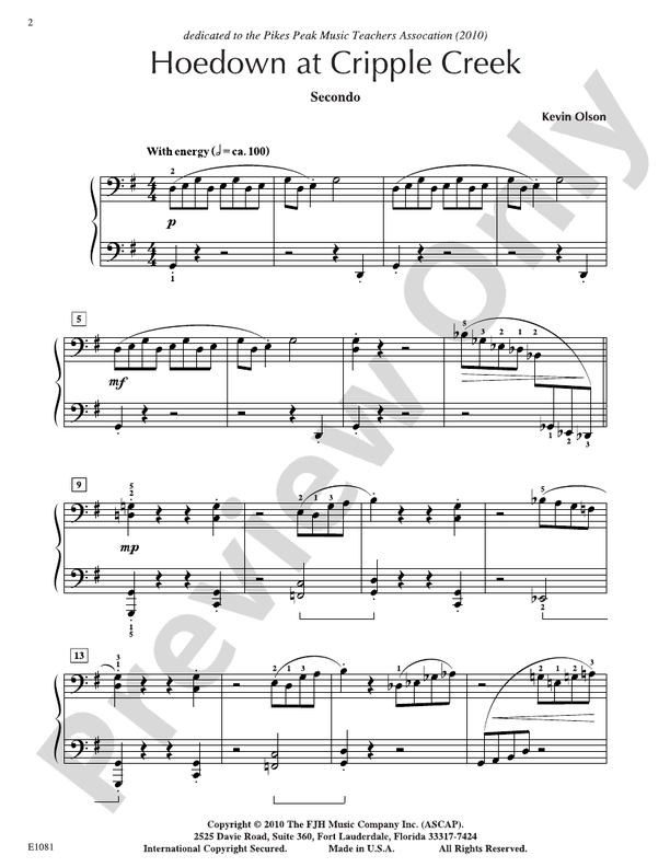 Hoedown at Cripple Creek - Piano (Digital Download)