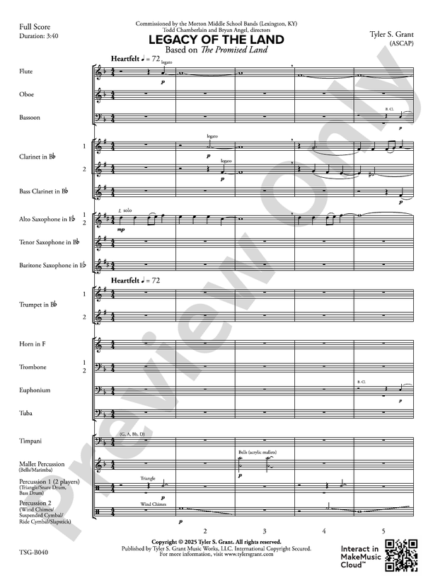 Legacy of the Land (Based on "The Promised Land") - Concert Band Conductor Score & Parts(Digital Download)