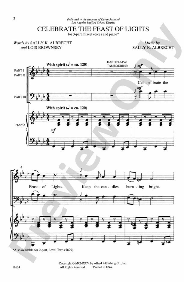 Celebrate the Feast of Lights – 3-Part Mixed Choral Octavo (Digital Download)