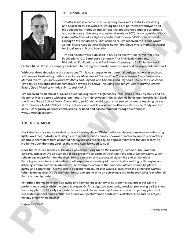 Deck the Yard! - Concert Band Conductor Score & Parts(Digital Download)