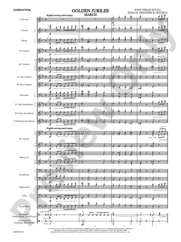 Golden Jubilee - Concert Band Conductor Score & Parts (Digital Download)