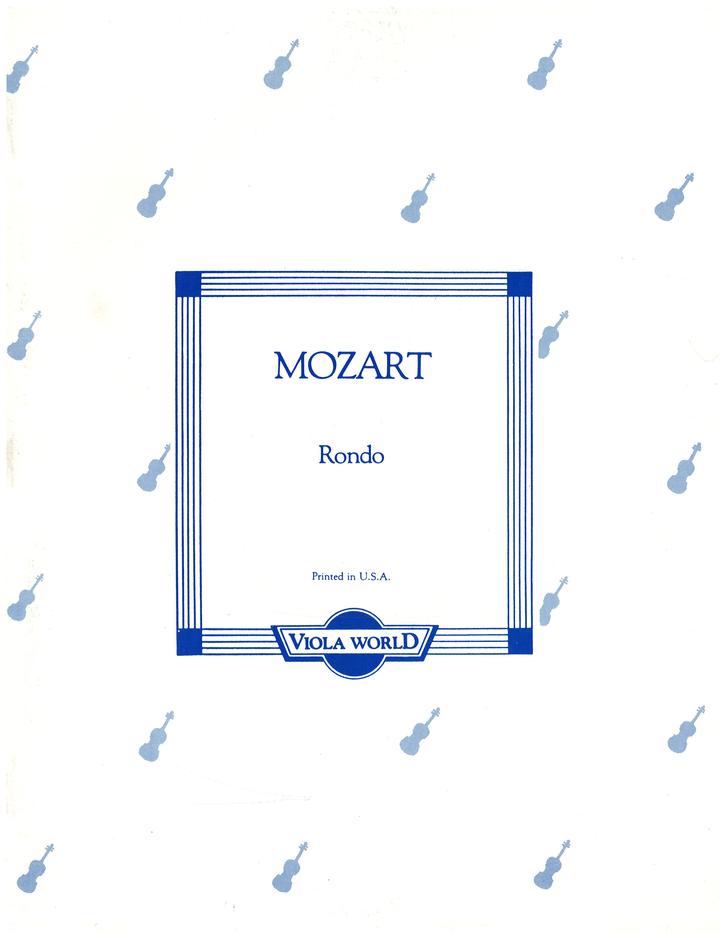 Mozart - Rondo K250 - Viola/Piano Accompaniment arranged by Arnold Viola World VWP000028