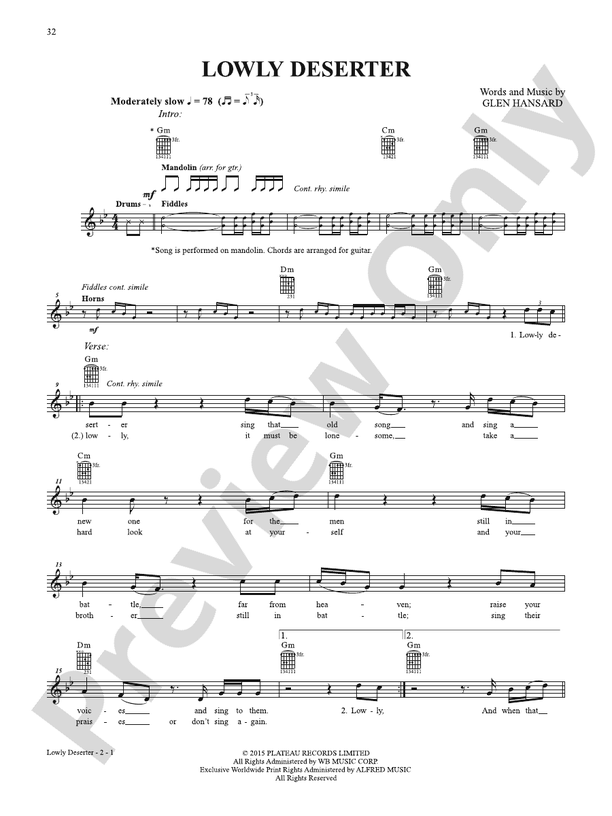 Lowly Deserter - Guitar Tab (Digital Download)