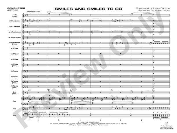 Smiles and Smiles to Go - Jazz Ensemble Conductor Score & Parts(Digital Download)