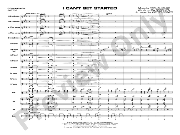 I Can't Get Started - Jazz Ensemble Conductor Score & Parts (Digital Download)