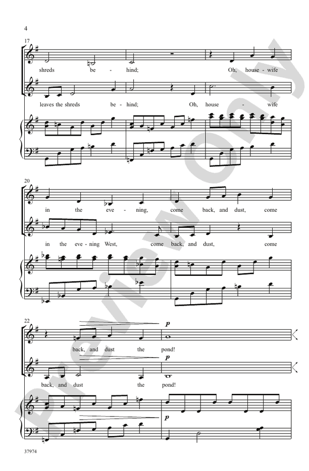 Evening – SSAA Choral Octavo (Digital Download)