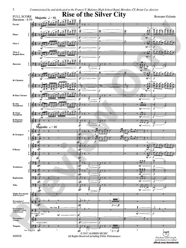 Rise of the Silver City - Concert Band Conductor Score & Parts (Digital Download)