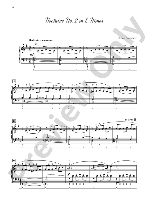 Alexander - Nocturnes, Book 1: 8 Romantic-Style Solos for Piano - Piano (Digital Download)