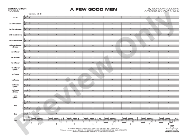 A Few Good Men (Grade 2) - Jazz Ensemble Conductor Score & Parts(Digital Download)