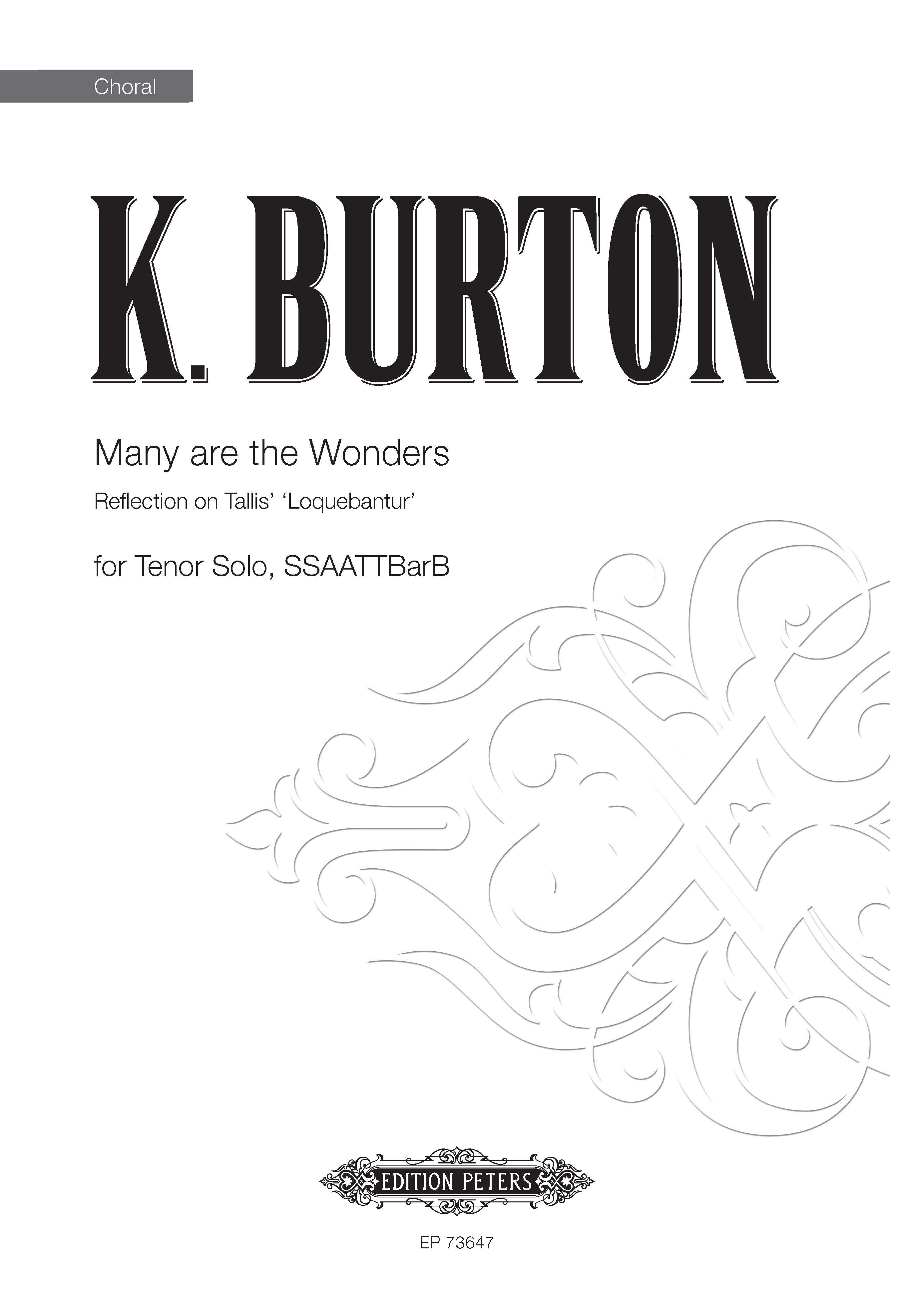 Many Are The Wonders (EP73647) - Tenor Voice/SATB Choral Octavo (Digital Download)