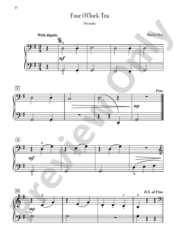 Four O'Clock Tea - 1 Piano, 4 Hands (Digital Download)
