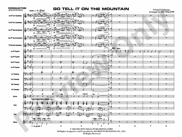 Go Tell It on the Mountain (Grade 2) - Jazz Ensemble Conductor Score & Parts (Digital Download)