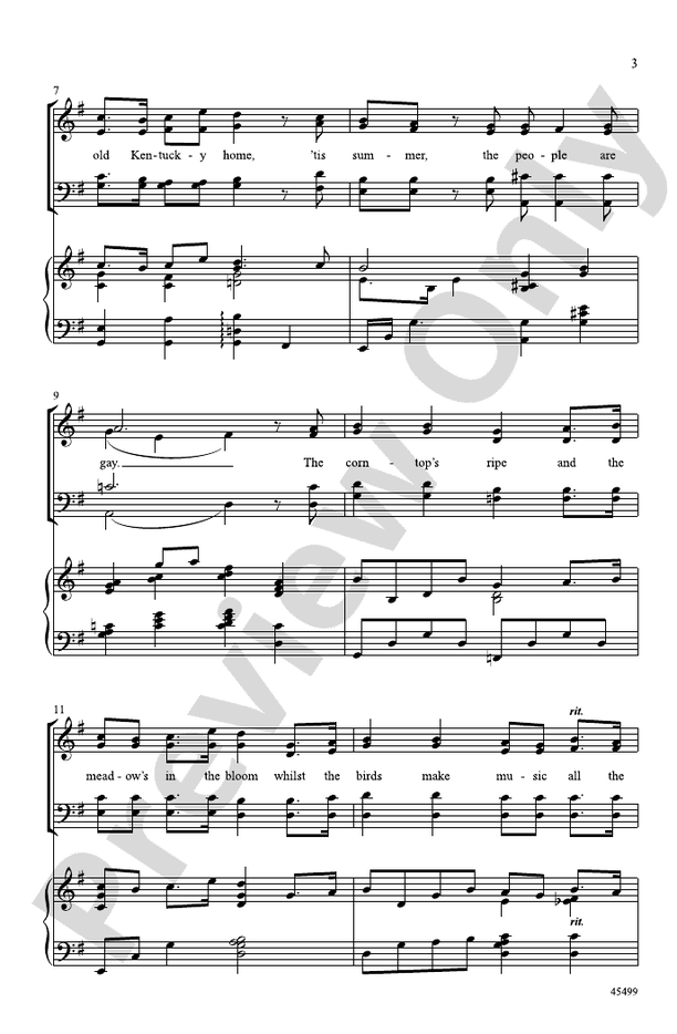 My Old Kentucky Home – SATB Choral Octavo (Digital Download)