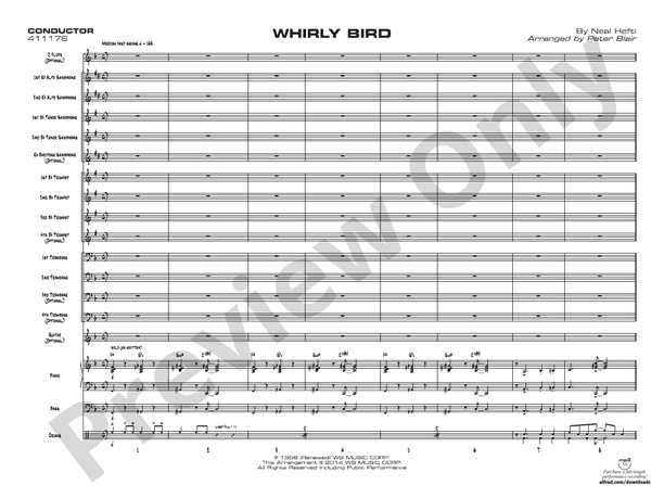 Whirly Bird - Jazz Ensemble Conductor Score & Parts (Digital Download)