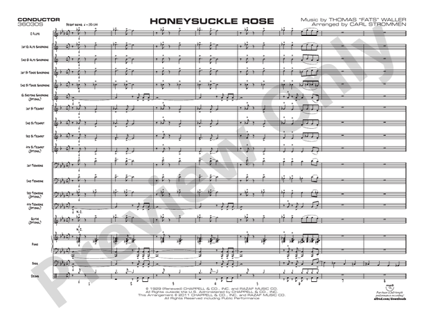 Honeysuckle Rose - Jazz Ensemble Conductor Score & Parts(Digital Download)