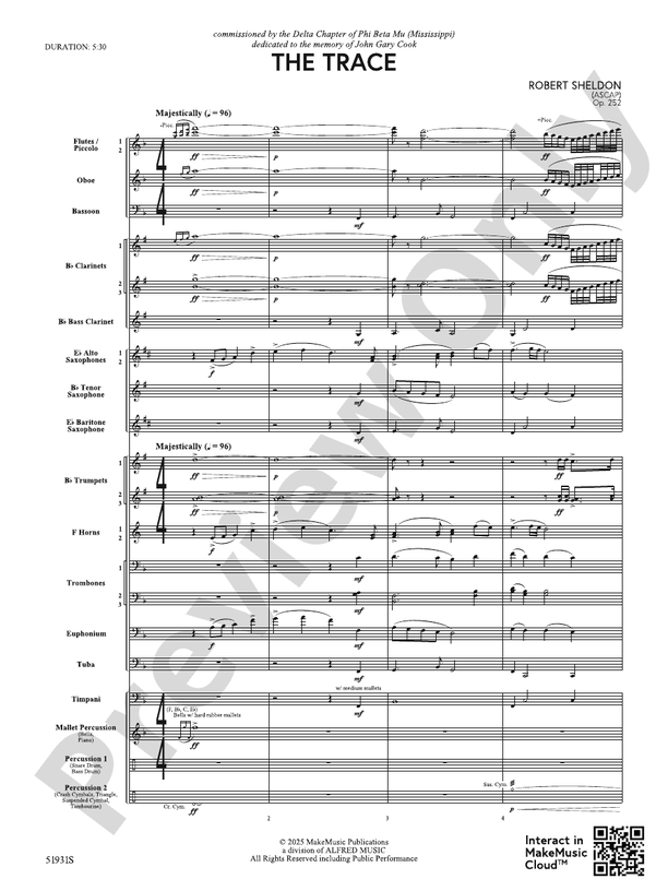 The Trace - Concert Band Conductor Score & Parts(Digital Download)