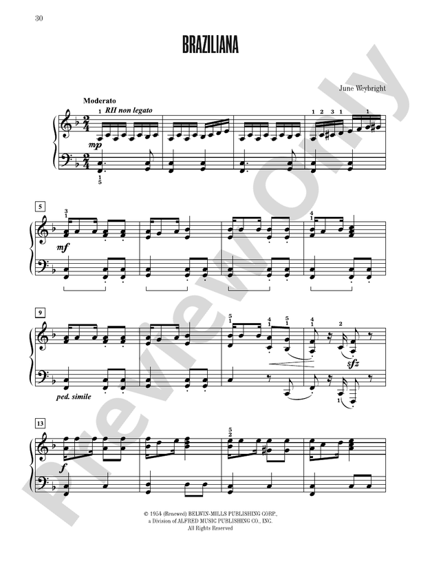 Braziliana - Piano Solo (Digital Download)