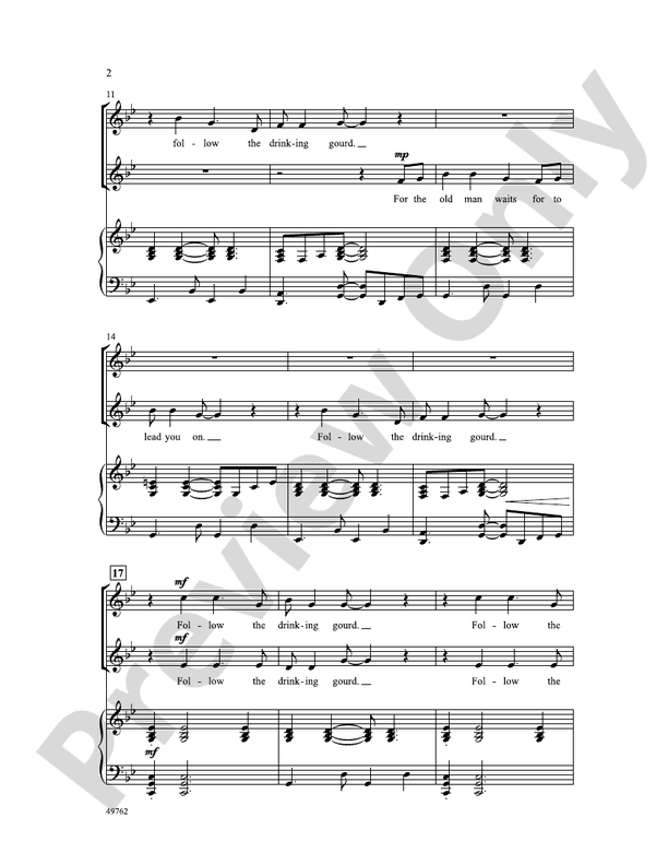 Follow the Drinking Gourd - 2 Part Treble Choral Octavo (Digital Download)