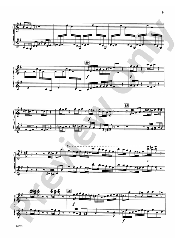 Brandenburg Concerto No. 3 (First Movement) - 2 Pianos, 8 Hands (Digital Download)