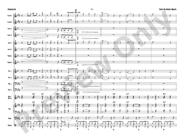 Rock On Merry Gents - Jazz Ensemble Conductor Score & Parts (Digital Download)