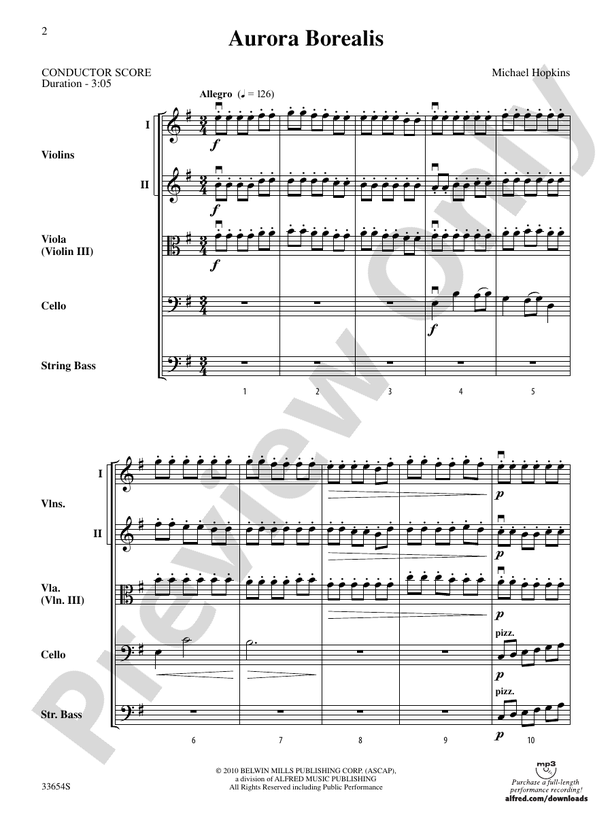 Aurora Borealis – String Orchestra Conductor Score & Parts (Digital Download)