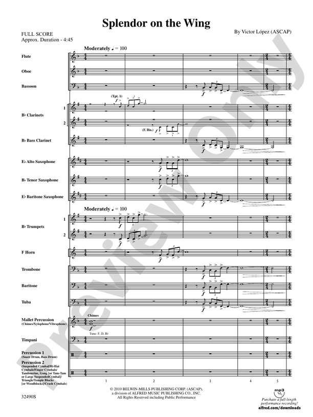 Splendor on the Wing - Concert Band Conductor Score & Parts (Digital Download)