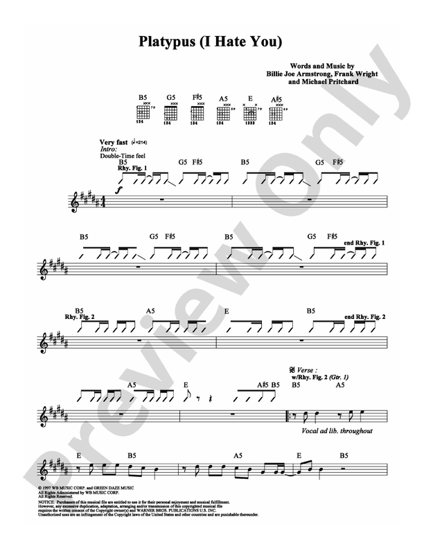 Platypus (I Hate You) - Guitar TAB (Digital Download)