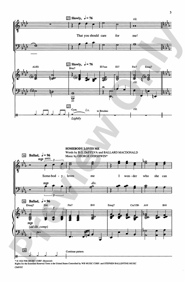 Gershwin Showcase – TTB Choral Octavo (Digital Download)